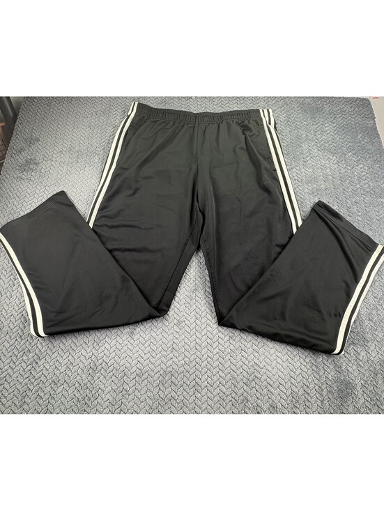 adidas Other - Adidas Track Pants Mens XL Black White 3-Stripe Straight Leg Activewear (0040)